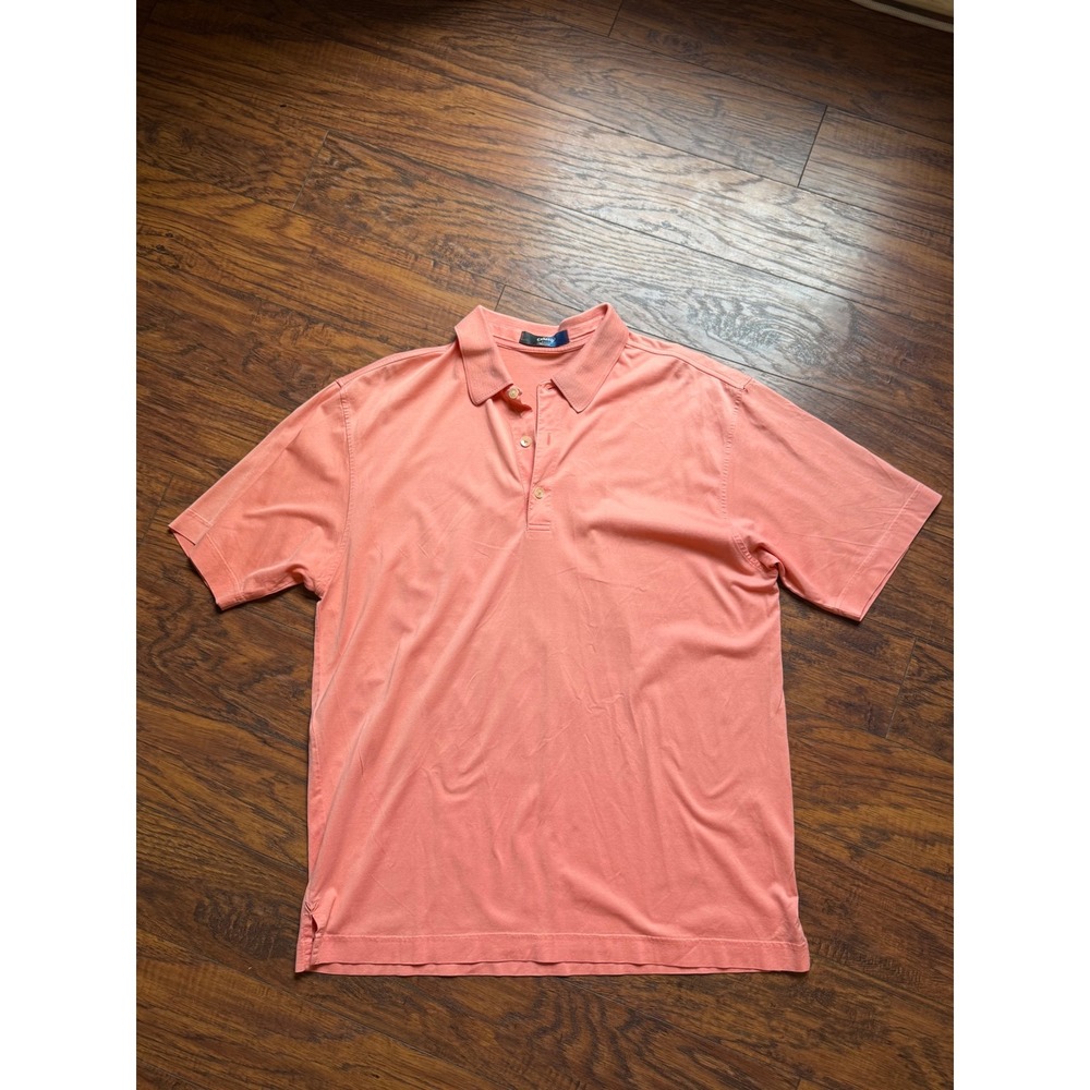 Callaway Golf Collection Mens Large Salmon Pink Short Sleeve Polo Shirt Coral L